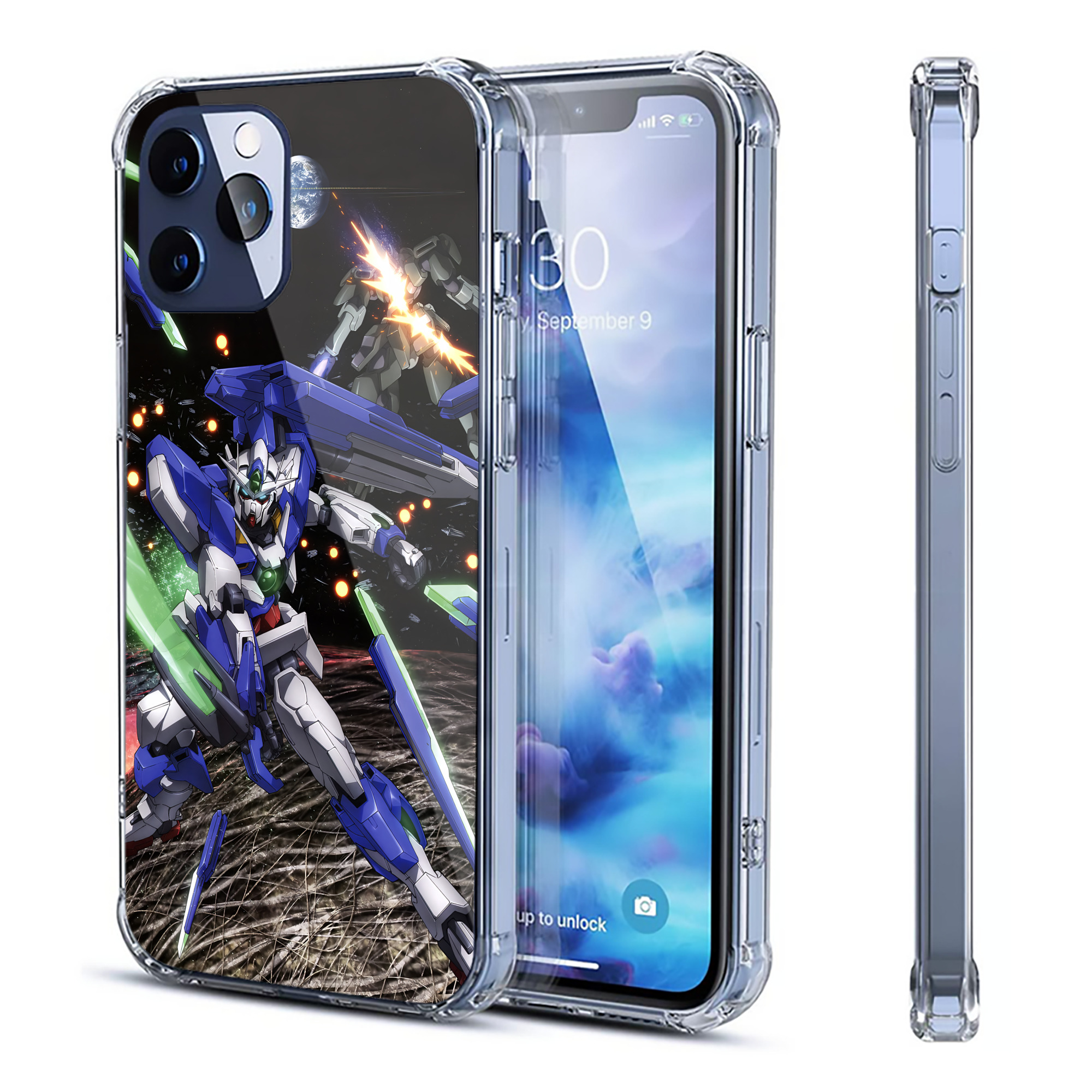（画像用） 機動戦士ガンダム Mobile Suit Gundam 【iPhone 12シリーズ対応】透明スマホケース（クリアソフトケース）